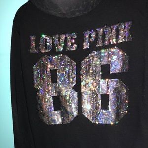 Black Sequin Zip-Up | PINK